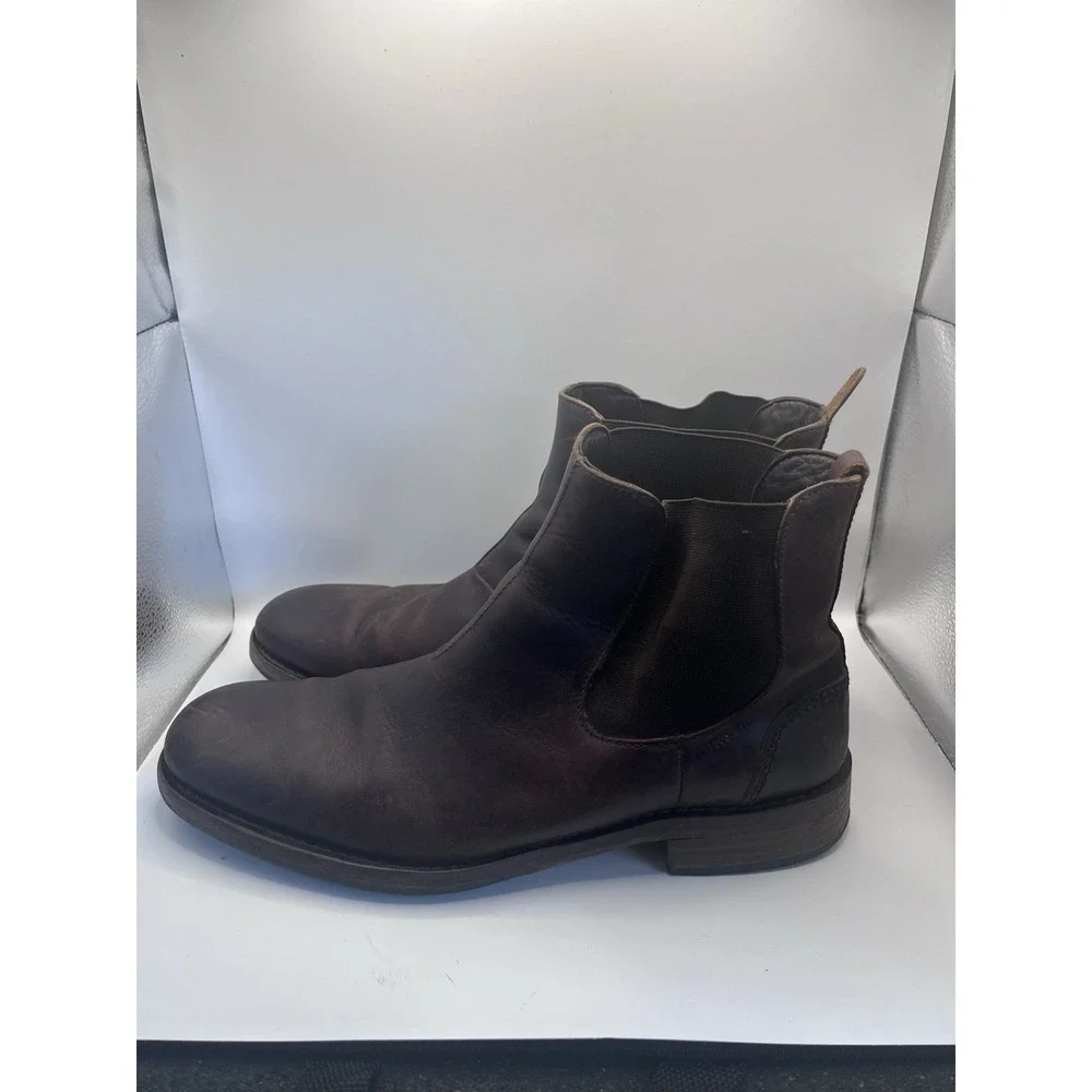 Wolverine Brown Leather Chelsea Ankle Boots Round Toe Men's US 10 D
